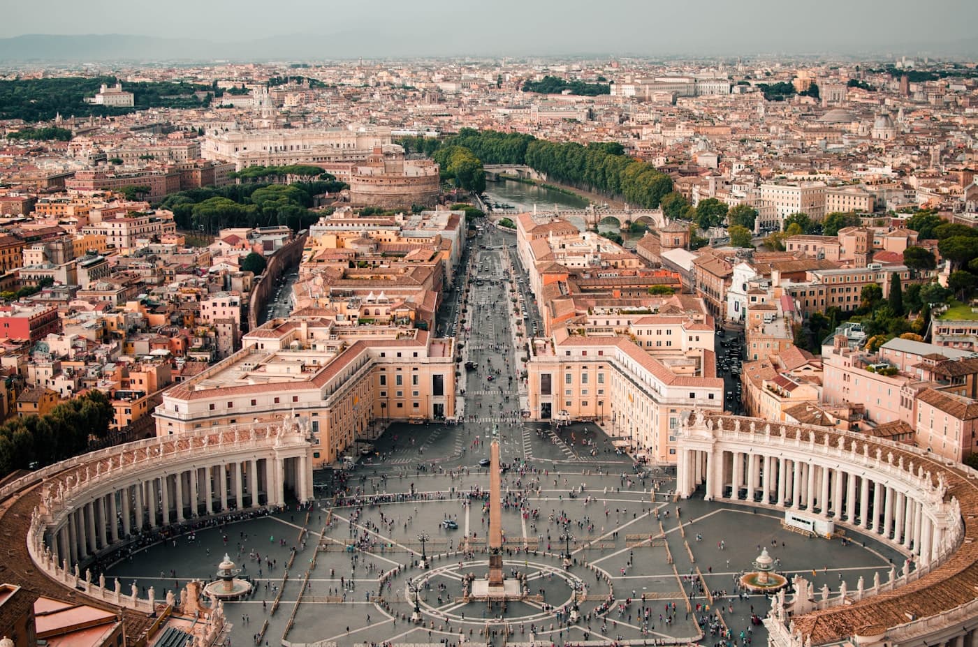 Rome skyline at golden hour